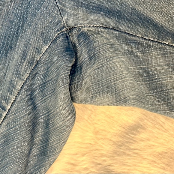 CATHERINE MALANDRINO Wide Leg Chambray Draw String Pants - Picture 5 of 5